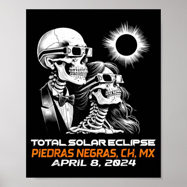 Poster Eclipse Total do Sol Esqueleto Piedras Negras (Frente)