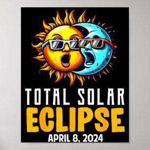 Poster Eclipse Total Solar Divertido Sol EUA