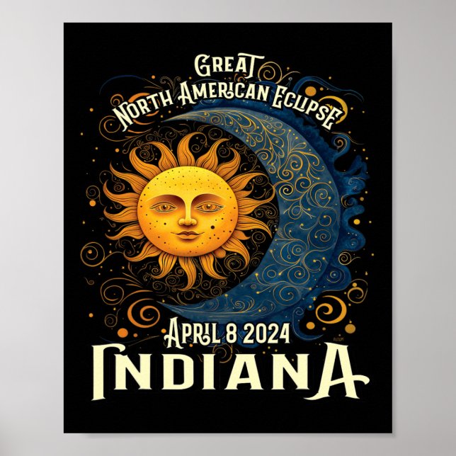 Poster Eclipse Totalidade Celestial 2024, Souven (Frente)