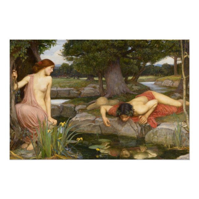 Pôster Eco e Narciso por John William Waterhouse (Frente)