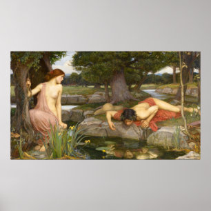 Pôster Eco e Narciso por John William Waterhouse
