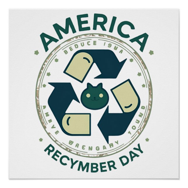 Pôster Eco Warrior Recycle Day Shirt (Frente)