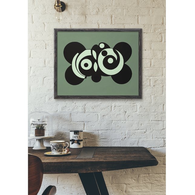 Poster Ecos Cósmicos: Fusão em Círculo Abstrato (Criador carregado)