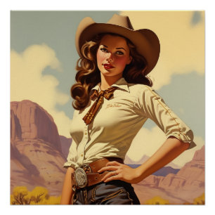 Pôster Ecos do Espírito de Cowgirl: Sussurros Selvagens d