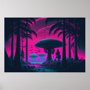 Poster Ecos dos Extraterrestres: Um Advento Vaporwave