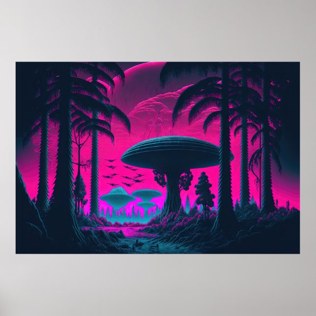 Poster Ecos dos Extraterrestres: Um Advento Vaporwave (Frente)