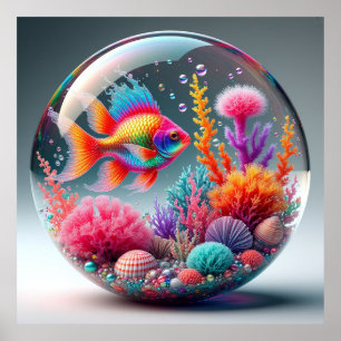 Poster Ecossistema Vibrante de Recife de Coral Subaquátic