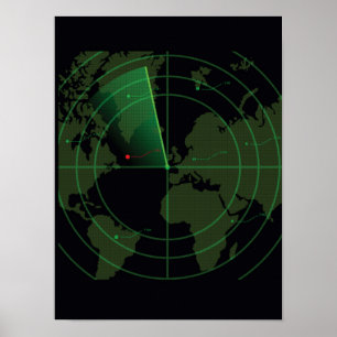 Pôster Ecrã de radar retro