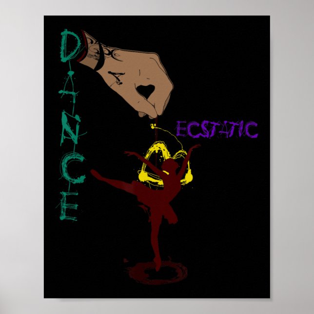 Poster Ecstatic Dance Llerina Dancer In A Tutu Freestyle  (Frente)