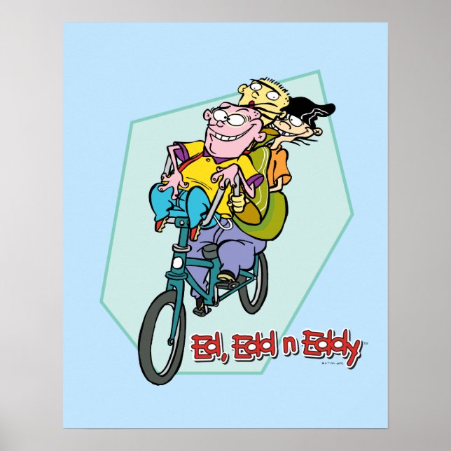 Poster Ed, Edd, um Eddy numa bicicleta (Frente)