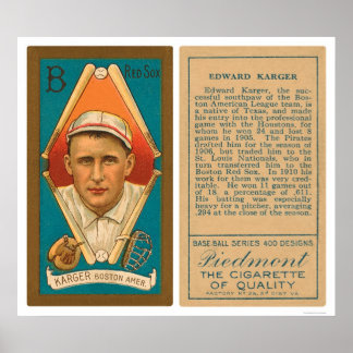 Poster Ed Karger Red Sox Baseball 1911