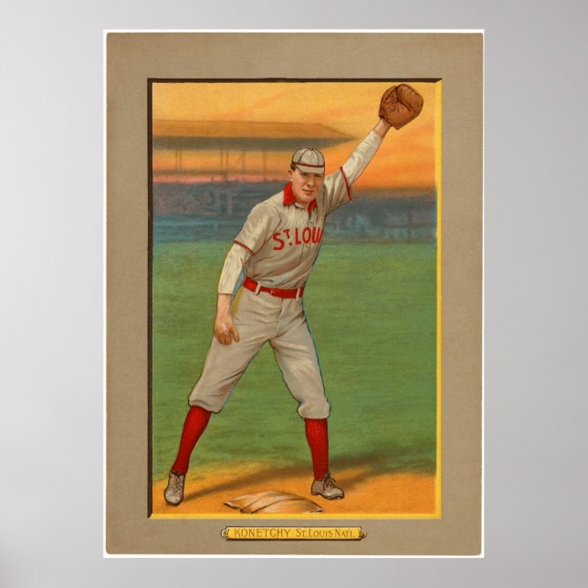 Poster Ed Konetchy Cardinals Baseball 1911 (Frente)