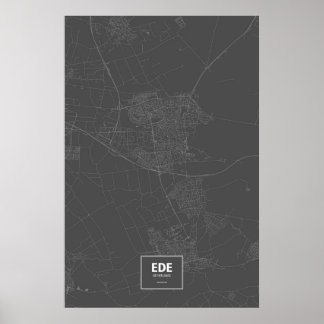 Pôster Ede, Holanda (branco no preto)