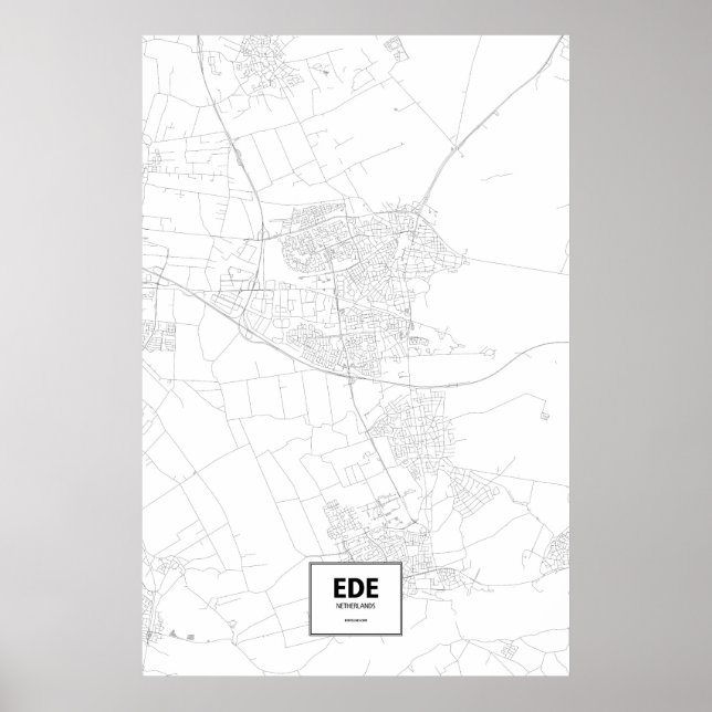 Poster Ede, Holanda (preto no branco) (Frente)