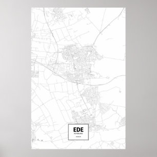 Poster Ede, Países Baixos (preto no branco)