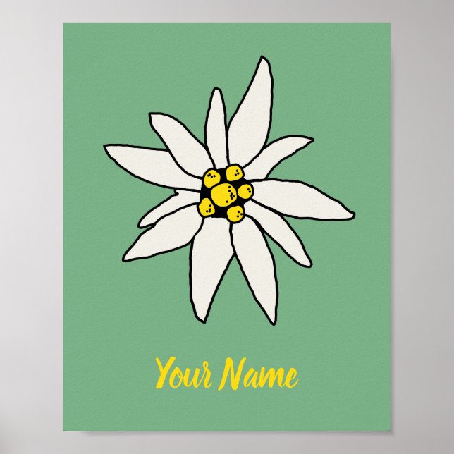 Poster Edelweiss Chalet Flower Huts Vintage Alm (Frente)