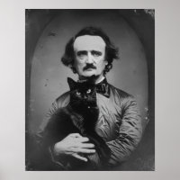Edgar Allan Poe com o Gato Negro