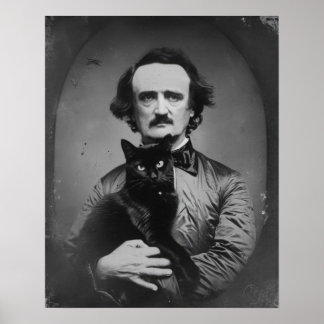 Poster Edgar Allan Poe com o Gato Negro