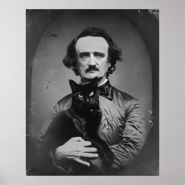 Poster Edgar Allan Poe com o Gato Negro (Frente)