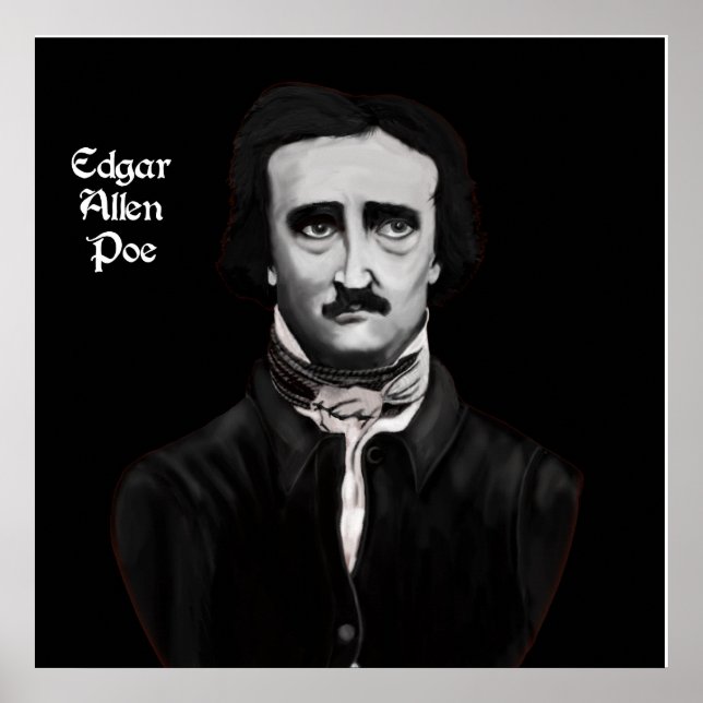 Pôster Edgar Allan Poe Na Canvas (Frente)
