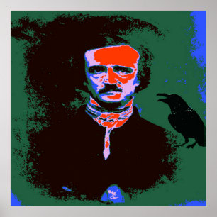Pôster Edgar Allan Poe Pop Art Retrato