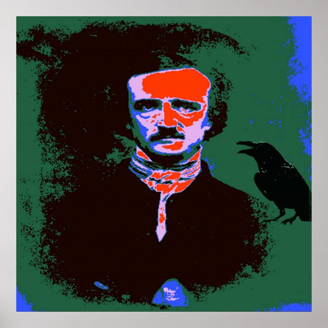 Pôster Edgar Allan Poe Pop Art Retrato (Frente)