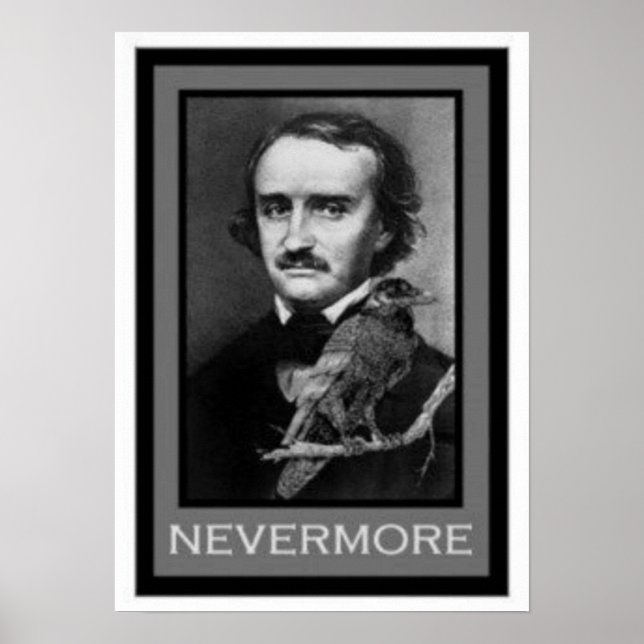 Pôster Edgar Allen Poe e Raven (Frente)