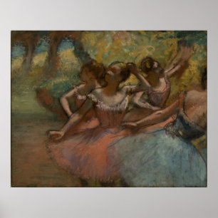 Pôster Edgar Degas - 4 Ballerinas no Palco 1885-90 Dança