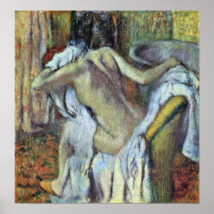 Poster Edgar Degas - após o banho para secar a esposa