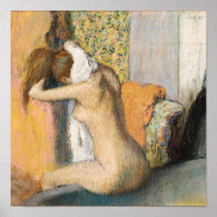 Pôster Edgar Degas   após o banho, pescoço de secagem d