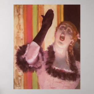 Pôster Edgar Degas - cantor com a flor 1878 da mulher da