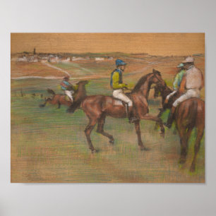 Poster Edgar Degas - cavalos de raça
