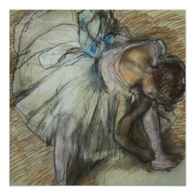 Pôster Edgar Degas - Dançarina Ajustando Seu Calçado (Frente)