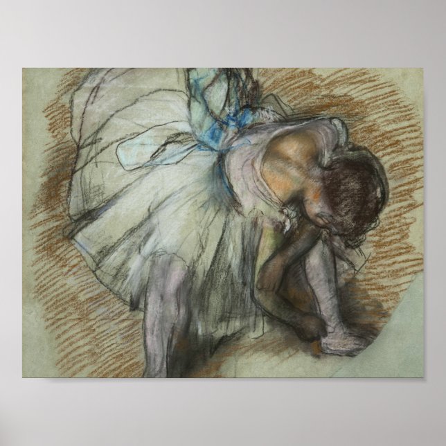 Poster Edgar Degas - Dançarina Ajustando Seu Calçado (Frente)