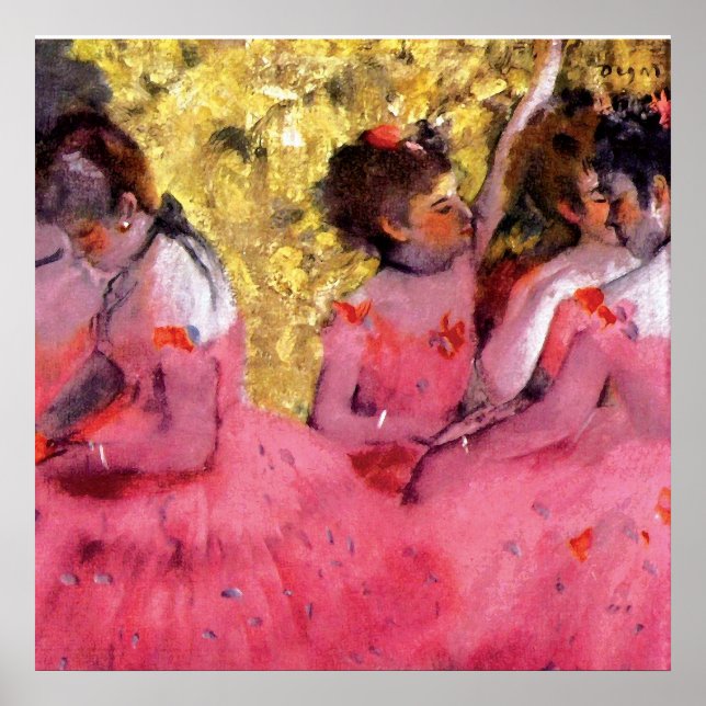 Poster Edgar Degas - Dançarinas em Rosa - Amante da Dança (Frente)