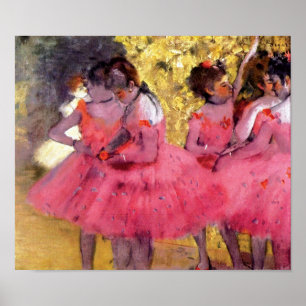 Poster Edgar Degas - Dançarinos de cor rosa - Balé Danc