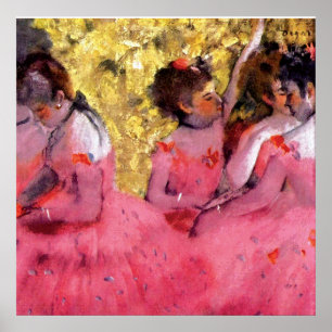 Poster Edgar Degas - Dançarinos de cor rosa - Balé Dance 