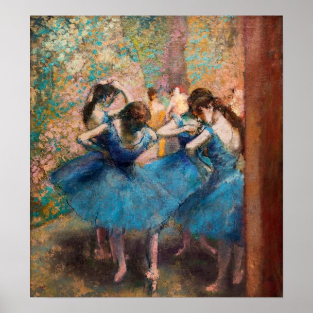 Poster Edgar Degas - Dançarinos em azul (Frente)