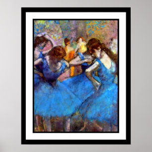 Pôster Edgar Degas - dançarinos no azul - amante da dan