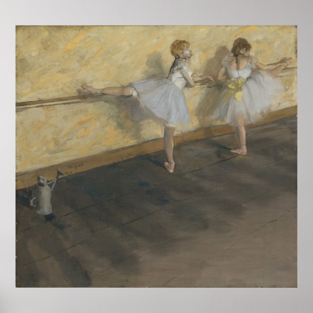 Poster Edgar Degas | Dançarinos Praticando no Barre (Frente)