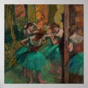 Poster Edgar Degas - Dançarinos, Rosa e Verde