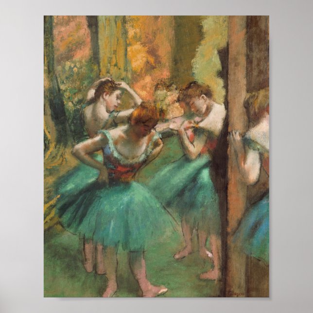 Poster Edgar Degas - Dançarinos, Rosa E Verde (Frente)