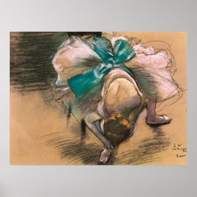 Poster Edgar Degas Dancer Amarrando Suas Fitas Calçados (Frente)