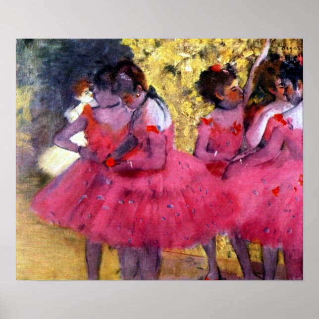 Poster Edgar Degas Dancers em rosa (Frente)