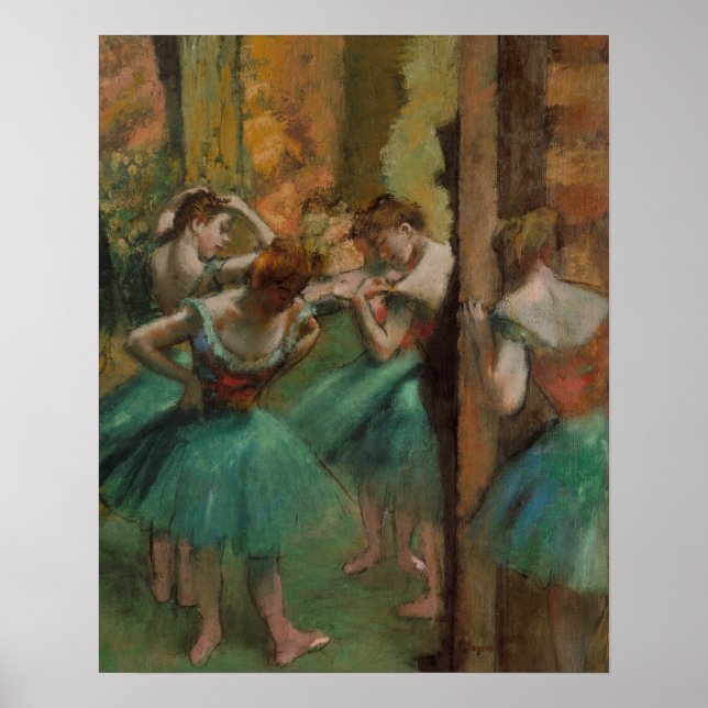 Poster Edgar Degas Dancers Pink e Green (Frente)
