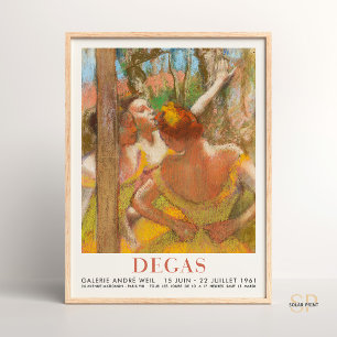 Poster Edgar Degas Dancers Trabalho de arte Balé Moviment