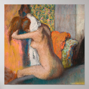 Poster Edgar Degas - Depois do Banho, Mulher Limpando o P