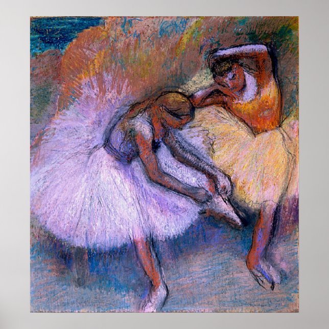 Poster Edgar Degas - Dois Dançarinos 1898 Balé Dança Past (Frente)