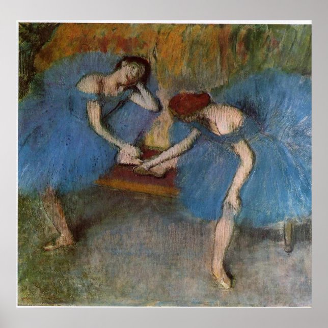 Pôster Edgar Degas - Dois Dançarinos Blue Tutu Redhead Da (Frente)