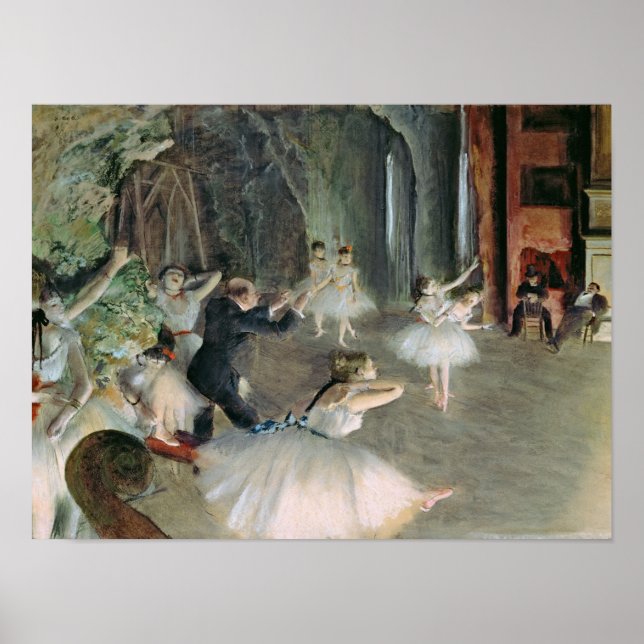 Pôster Edgar Degas | Ensaio do Balé sobre o Palco (Frente)